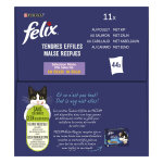 Pte pour chat adulte tendres effils en gele mixte felix - les 44 sachets de 85g