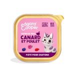 Pte pour chat junior en mousse poulet canard edgar & cooper - la bote de 85g