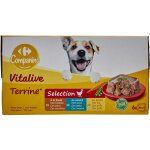 Pte pour chien adulte terrine poulet dinde canard vitalive carrefour companino - les 6 barquettes de ...