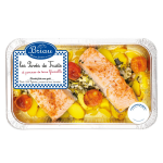 Pavés de truite et pomme de terre grenailles avec sauce - la barquette de 600g Pavés de truite et pomme de terre grenailles avec sauce - la barquette de 600g