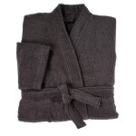 Peignoir adulte anthracite 100% coton s / m tex - le peignoir