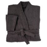 Peignoir adulte anthracite 100% coton l / xl tex - le peignoir