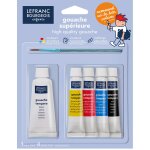 Gouache 4x10 ml + 1x20 ml + 1 pinceau - couleurs primaires lefranc bourgeois - les 5 tubes + 1 pinceau ... Gouache 4x10 ml + 1x20 ml + 1 pinceau - couleurs primaires lefranc bourgeois - les 5 tubes + 1 pinceau ...