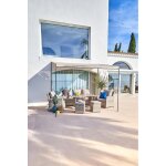Pergola adossée 3x2, 5m toile beige sable azohia hyba Pergola adossée 3x2, 5m toile beige sable azohia hyba