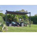 Pergola autoportante 4x3m  toile rtractable gris lorca hyba - la tonnelle