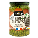 Petits pois carottes bien cultivés d'aucy - le bocal de 42, 5 cl Petits pois carottes bien cultivés d'aucy - le bocal de 42, 5 cl