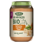 Plat bb ds 6 mois carottes petits pois poulet fermier les rcoltes bio bledina - les 2 pots de 200g ...