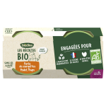 Plat bb ds 6 mois pure de courgettes poulet fermier thym les rcoltes bio bledina - les 2 pots de ...
