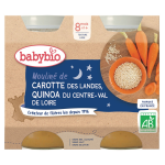 Plat bb du soir ds 8 mois carotte quinoa babybio babybio - les 2 pots de 200 g
