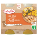 Plat bb ds 8 mois mas poulet menu du jour bio babybio - les 2 pots de 200 g