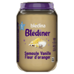 Plat b�b� du soir d�s 6 mois semoule vanille fleur d'oranger bl�diner bledina - les 2 pots de 200g