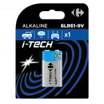 Pile alcaline 6lr61 9v i - tech carrefour - la pile
