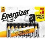 Piles alcaline lr6 - aa 1, 5v power energizer - le lot de 8 piles