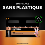Piles alcaline lr14 - c 1, 5v plus duracell - le lot de 2 piles