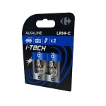 Piles alcaline lr14 - c 1, 5v i - tech carrefour