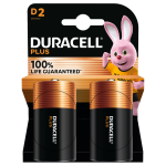 Piles alcaline lr20 - d 1, 5v plus duracell - le lot de 2 piles