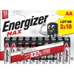 Piles alcaline lr6 - aa 1, 5v max energizer - le pack de 20 piles