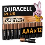 Pile alcaline plus powerboost aaa / lr03 - le lot de 12 duracell - le lot de 12