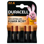 Pile plus powerboost alcaline aa lr06 - le lot de 4 duracell - le lot de 4 piles