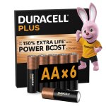 Pile plus powerboost alcaline aa lr06 - le lot de 6 duracell - le lot de 6 piles
