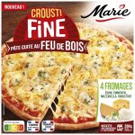 Pizza 4 fromages crousti fine pte cuite au feu de bois marie - la pizza de 390g