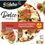 Pizza sicilia mozzarella & chorizo sodebo - la pizza de 400g