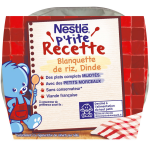 Plat bébé dés 12 mois blanquette riz dinde p'tite recette nestle - 2 bols de 200 g Plat bébé dés 12 mois blanquette riz dinde p'tite recette nestle - 2 bols de 200 g