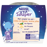 Plat bébé du soir dès 12 mois légumes p'tit recette nestle - 2 bols de 200 g Plat bébé du soir dès 12 mois légumes p'tit recette nestle - 2 bols de 200 g