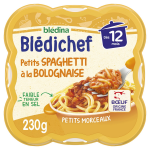 Plat bb ds 12 mois spaghetti bolognaise bldichef bledina - l'assiette de 230g