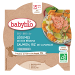 Plat bébé dès 15 mois légumes saumon riz bio mon p'tit plat babybio - l'assiette de 260 g Plat bébé dès 15 mois légumes saumon riz bio mon p'tit plat babybio - l'assiette de 260 g