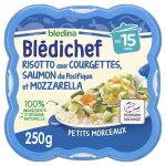 Plat bb ds 15 mois risotto aux courgettes saumon du pacifique et mozzarella bldichef bledina - l'assiette ...