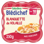 Plat b�b� d�s 18 mois blanquette de volaille bl�dichef bledina - l'assiette de 250g