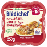 Plat bb ds 18 mois petites ptes et boeuf faon bourguignon bldichef bledina - l'assiette de 250g ...