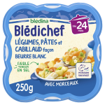 Plat bb ds 24 mois lgumes ptes et cabillaud faon beurre blanc bldichef bledina - l'assiette de ...