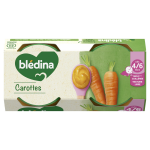 Plat bb ds 4  6 mois carottes mon premier petit pot bledina - les 2 pots de 130g