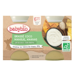 Plat bb ds 6 mois brass coco mangue ananas bio babybio - les 2 pots de 200g