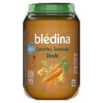 Plat b�b� d�s 6 mois carottes semoule dinde bledina - les 2 pots de 200g