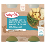 Plat bb ds 6 mois pommes de terre haricots verts colin babybio babybio - les 2 pots de 200g
