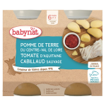 Plat bb ds 6 mois pomme de terre tomate cabillaud sauvage babynat babynat - le lot de 2 pots de 200g ...