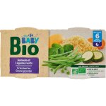 Plat bb du soir ds 6 mois semoule lgumes verts bio carrefour baby - les 2 bols de 200g