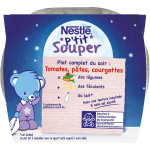 Plat bb du soir ds 6 mois tomates ptes p'tit souper nestle - 2 bols de 200 g