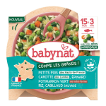 Plat pour bb petits pois carotte epinard potimarron babynat - l'assiette de 200g