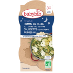 Plat bb du soir ds 6 mois pomme de terre courgette et parmesan babybio - le lot de 2 pots de 400g