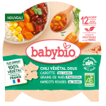 Plat cuisin� d�s 12mois chili v�g�tarien doux babybio - l'assiette de 230g