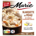 Plat cuisiné blanquette de veau marie - la barquette de 300 g Plat cuisiné blanquette de veau marie - la barquette de 300 g