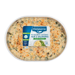 Plat cuisin petites ptes au saumons gratines ricotta et pinards delpierre - la barquette de 500g