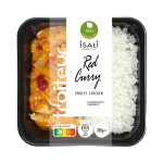 Plat cuisin poulet curry rouge isali - la barquette de 350g