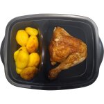 Plat cuisin quart de poulet rti et pommes de terre wedge - la pice