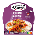 Plat cuisiné rougail saucisses riz créole cuisine oceane - la barquette de 300g Plat cuisiné rougail saucisses riz créole cuisine oceane - la barquette de 300g