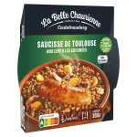 Plat cuisiné saucisse de toulouse / lentilles la belle chaurienne - la barquette de 300g Plat cuisiné saucisse de toulouse / lentilles la belle chaurienne - la barquette de 300g